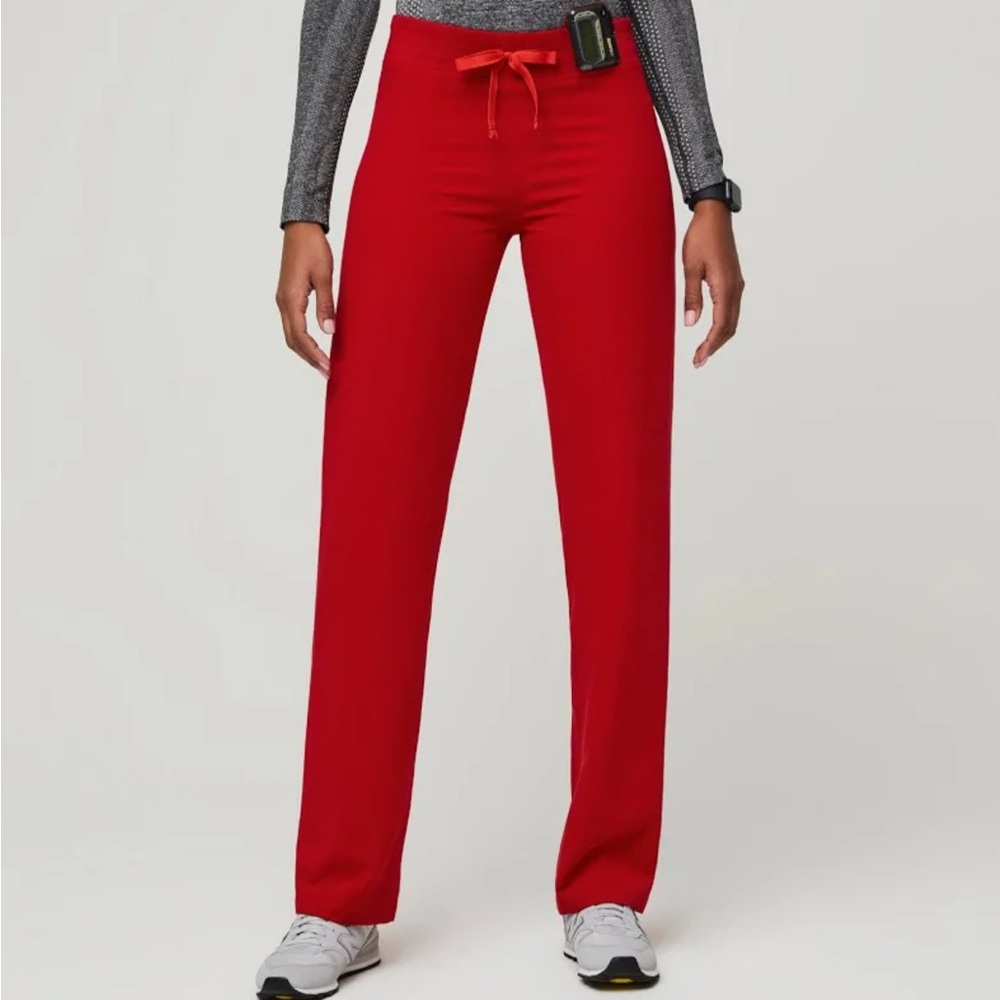 Figs Vibrant Red Scrub Pants
